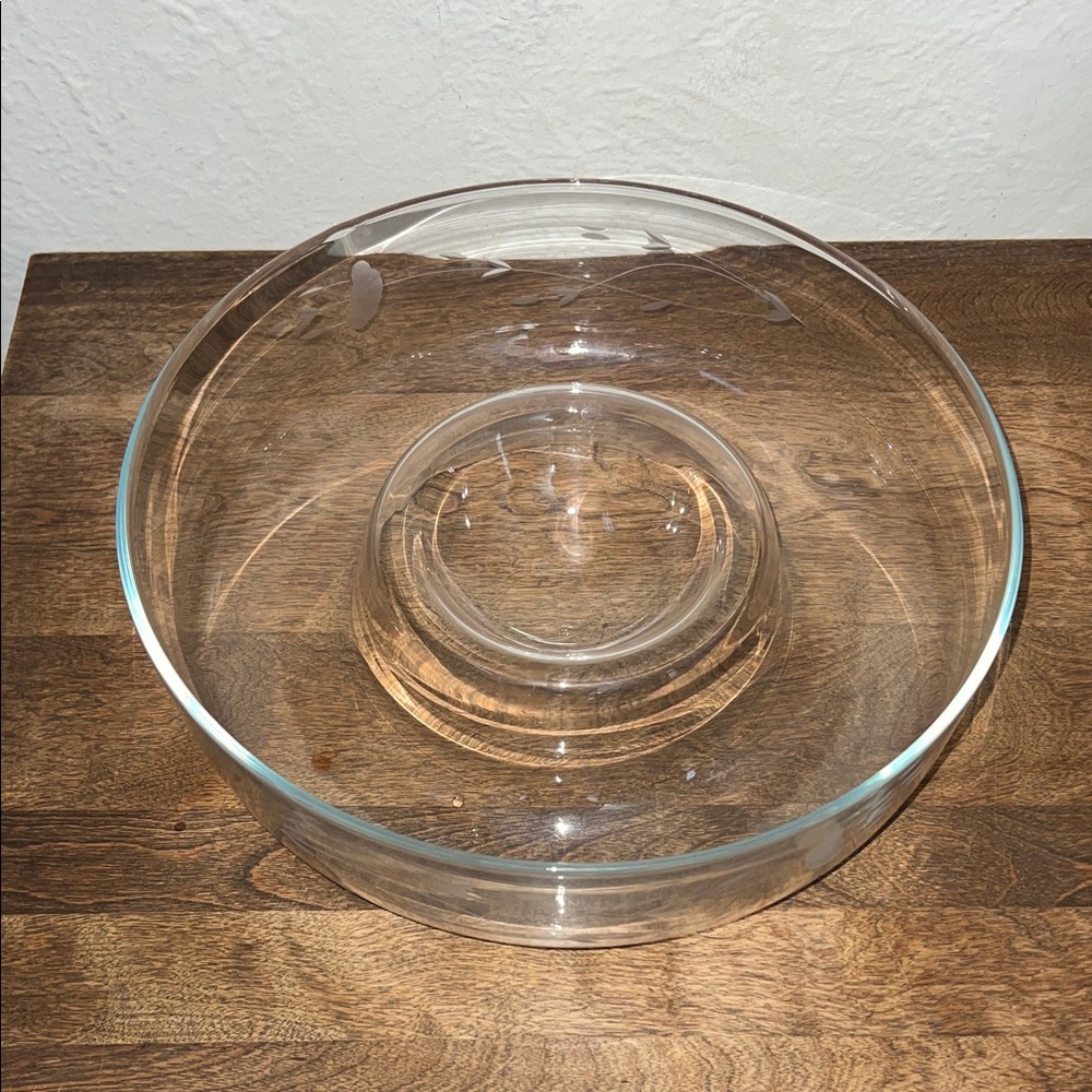 Princess house crystal chip and dip serving dish